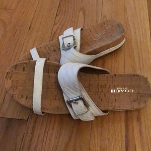 Coach Sandals in white leather